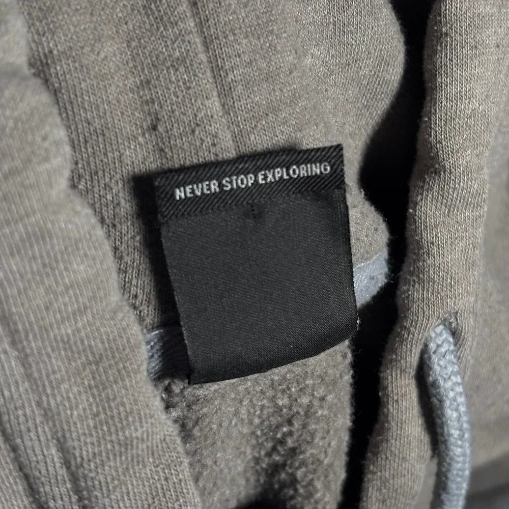 The North Face‎ Bear Graphic Hoodie Mens S Taupe Grey Pullover Sweatshirt A532A